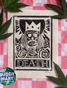 Hand Printed Death Tarot Card