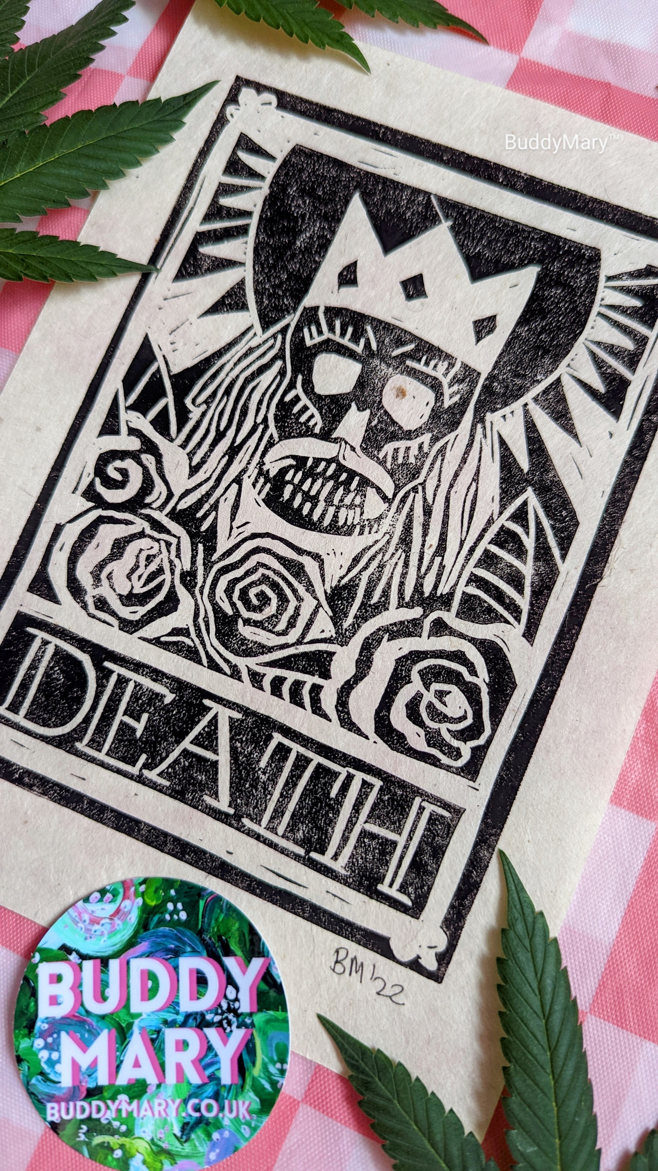 Hand Printed Death Tarot Card