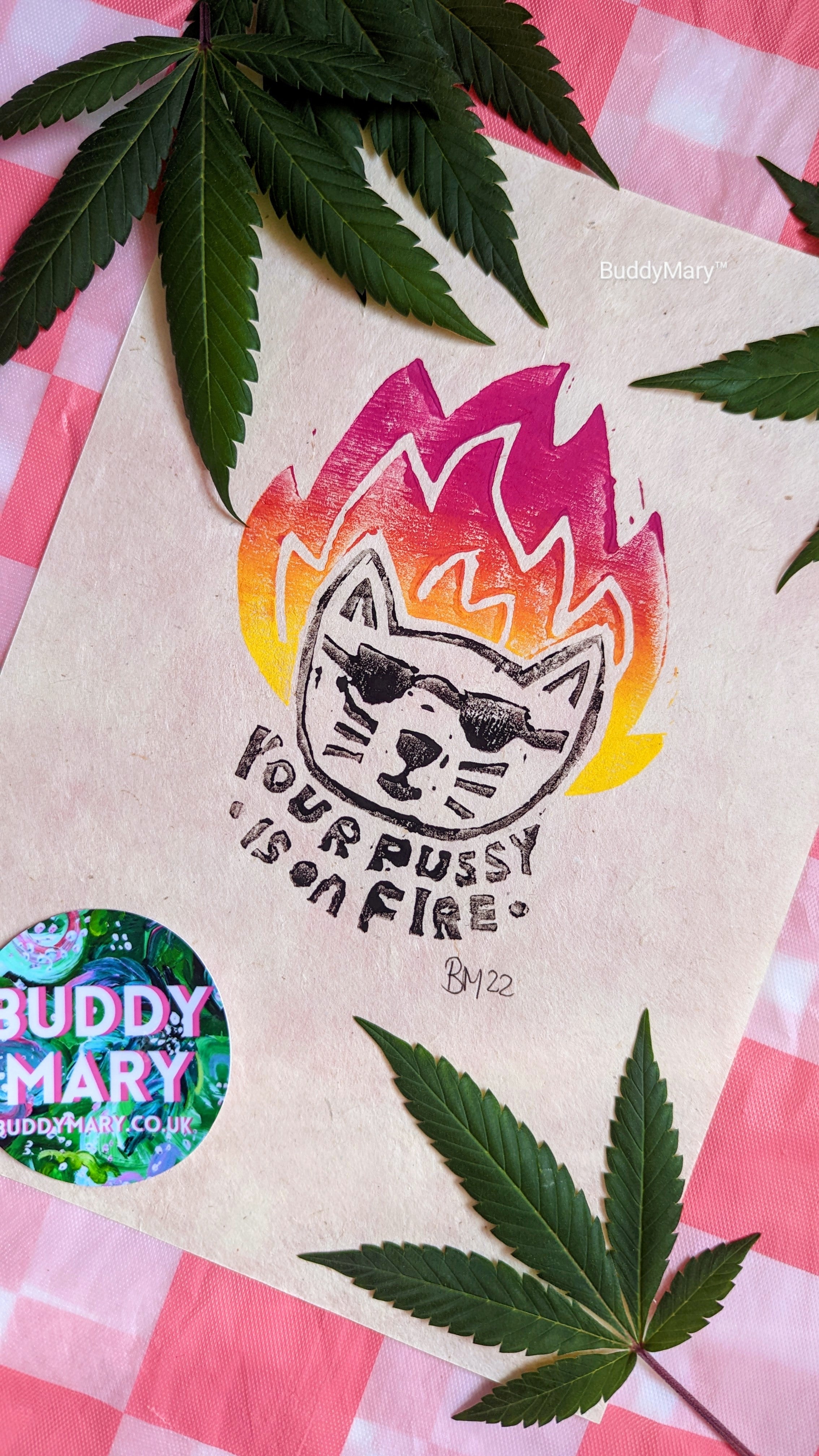 Pussy On Fire Handcut Print